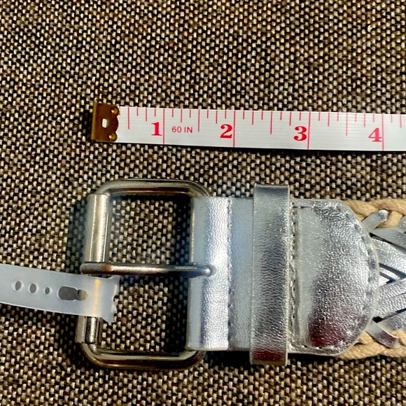 New York & Co. silver and tan braided belt, size M/L, NWT. - Picture 11 of 12